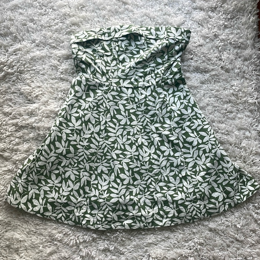 Abercrombie & Fitch Strapless Linen Blend Dress - M